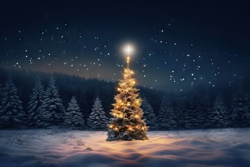 holiday glowing copy star ball symbol cold bright snow space magic tree illuminated Illuminated new copy christmas horizontal light white celebration decoration christmas night tree seasonal night
