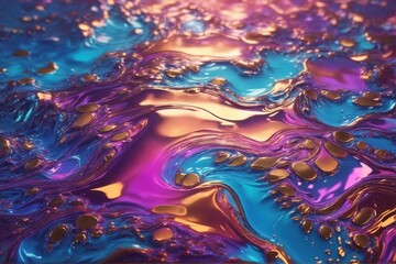 Fototapeta na wymiar Holographic Liquid Paint Wallpaper, Holographic Liquid Paint Background, Holographic Background, AI Generative