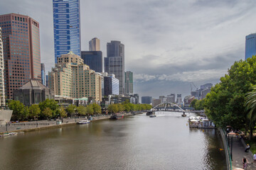View down the Yarra River,