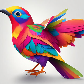 Colurful bird with graphics ai image