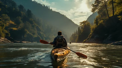 Poster Adventurous Exploration Fishing Canoe Kayak © Kiom