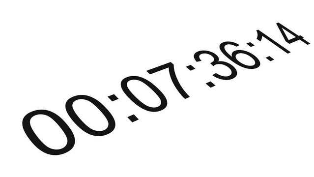 time animation with moving numbers on white background