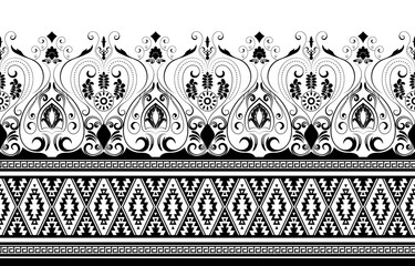 seamless ethnic pattern design.ethnic oriental ikat pattern traditional Design.ethnic oriental...