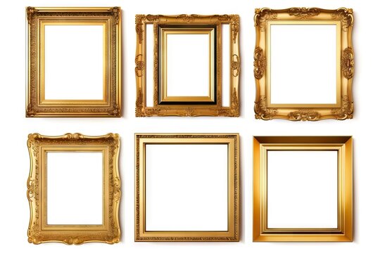 baroque collection picture wood retro style gold style background frame victorian painting old Golden revival antique frames gilded obsolete white old-fashioned is frame white decoration background