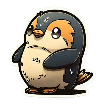funny animals. Cute animals sticker: forest, farm, domestic, polar in cartoon style. penguin, cat, dog, fox