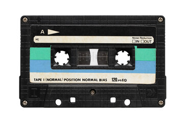 Vintage cassette tape (with clipping path) isolated on white background