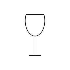 Empty vector wine glass in line style.