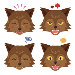 ハロウィン　オオカミ　表情