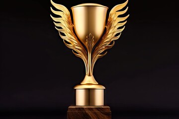 white shiny background three-dimensional prize winner gold victory achievement champion trophy cup metal Trophy render honour gold success isolated aw gold award three-dimensional sport achievement - obrazy, fototapety, plakaty
