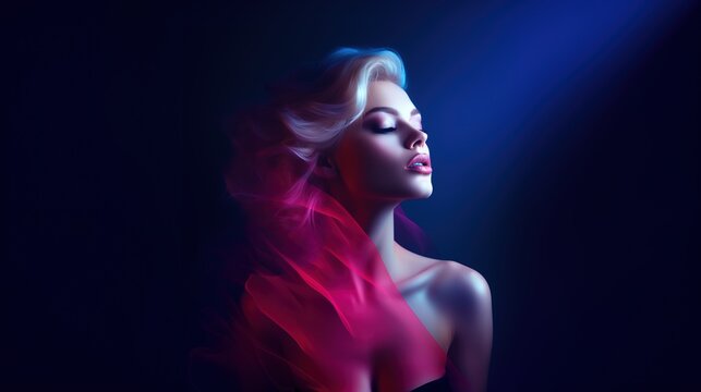 Abstract portrait of sensual blonde woman