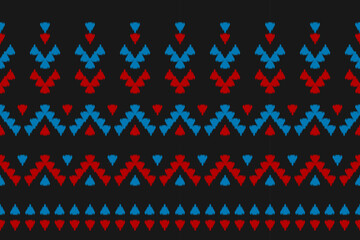 Geometric ethnic ikat seamless pattern traditional. Fabric American, mexican style. Design for background, wallpaper, illustration, fabric, clothing, carpet, textile, batik, embroidery.
