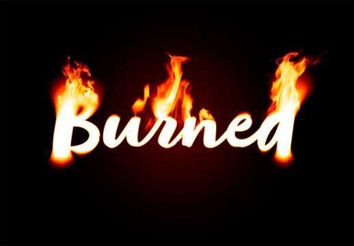 Burning Text Effect With Fire Mockup