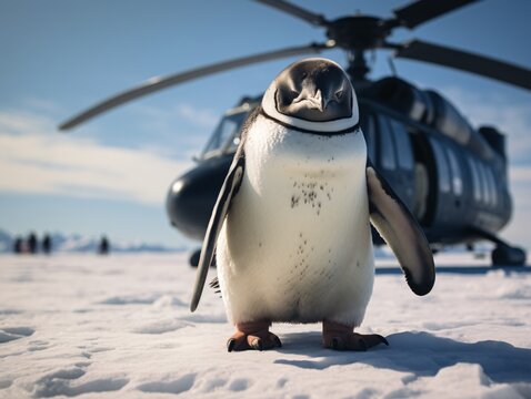 Brave Cute And Smart Penguin Stand Like A Boss