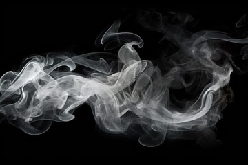 air wave mi smoke infuriated magic isolated black design black smell abstract swirl background motion White fire curve smoke light stream shape art smooth mystic background isolated effect concept - obrazy, fototapety, plakaty