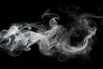 Deurstickers air wave mi smoke infuriated magic isolated black design black smell abstract swirl background motion White fire curve smoke light stream shape art smooth mystic background isolated effect concept © sandra