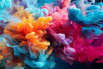 Motion Color drop in water,Ink swirling in ,Colorful ink abstraction. Cloud of ink under water