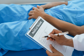 Urinary tract cancer specialists examine patients for prostate cancer. abnormal cells form and grow...
