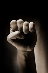 fist on black