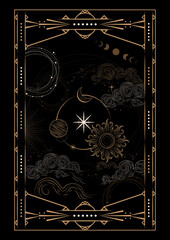 Magical Celestial Interstellar Frame Illustration - 641983523