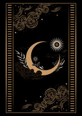 Magical Celestial Interstellar Frame Illustration - 641983548