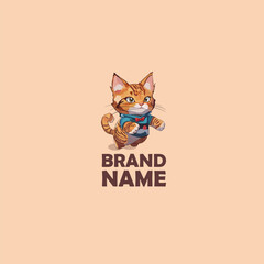 cute elegant cat logo