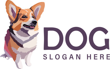 logo with funny corgi