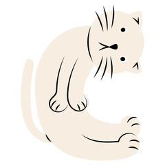 Cat letter C flat illustration