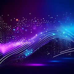 Fototapeta na wymiar Abstract technology background with glowing particles. Vector illustration for your design. 