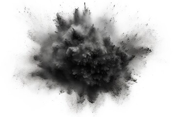 spray charcoal Charcoal burst splash splatter exhale smoke white dust abstract particles dust Black texture powder powder black win explosion cloud air colours background explosion background white - obrazy, fototapety, plakaty