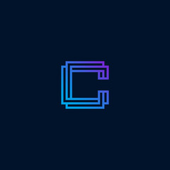 letter c line design logo