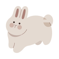 Cute rabbit flat illustration