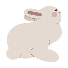 Cute rabbit flops flat illustration