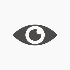 eye icon vector isolated. visible, view, see, look symbol