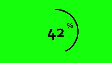 Science Loading white Circle Ring on black background. 100 in the loading ring. Loading Transfer Download Animation from zero to one hundred percent. Circle percentage