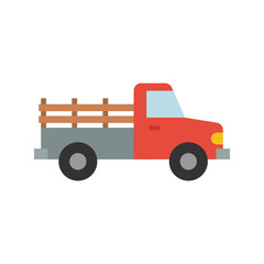 Farmer pickup truck icon. Old retro pickup truck, pictogram isolated on a white background.