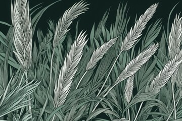 Engraved wheat botanical. Generate Ai