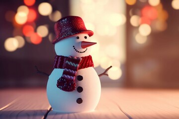 Happy snowman. Generate Ai