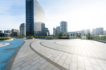 city skyline with road in hangzhou china