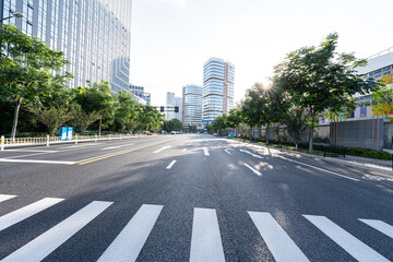 city skyline with road in hangzhou china