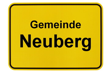 Illustration eines Ortsschildes der Gemeinde Neuberg in Hessen