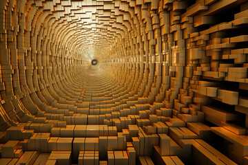 The Fibonacci sequence comes to life as a series of cascading golden rectangles, each connecting to the next in harmonious progression