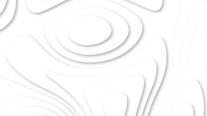 Abstract wavy line 3d paper cut white background. Abstract curve line white background. Soft smooth lines curving abstract white paper cut banner. White abstract geometric pattern background, wave 