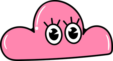 Groovy cloud character illustration