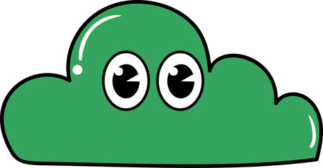 Groovy cloud character illustration
