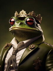 toad  crown and uniform as king