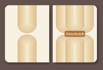 Notebook cover page design in abstract minimalist style