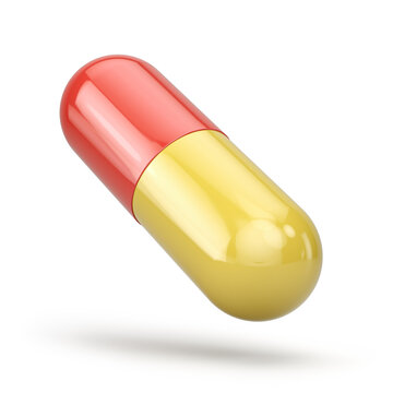 Pill on a white background. 3D illustration