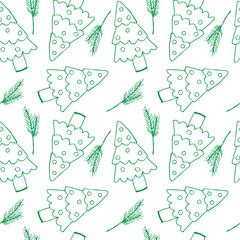 Vector hand draw pattern in doodle style for different paper and fabric print ,winter holidays  like christmas and new year.