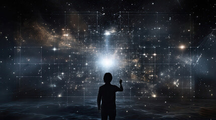 Fototapeta na wymiar AI-augmented astronomy research uncovering celestial mysteries.