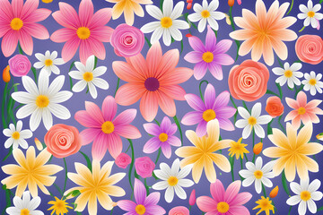 seamless pattern with flowers